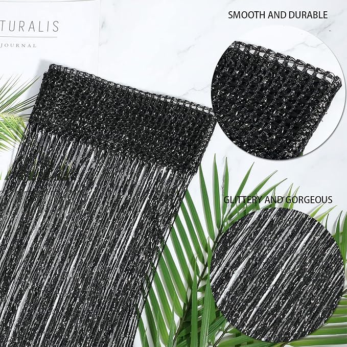 WILLBOND 4 Pcs String Curtains Glitter Fringe Curtains - Image 3