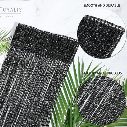 WILLBOND 4 Pcs String Curtains Glitter Fringe Curtains - Image 3