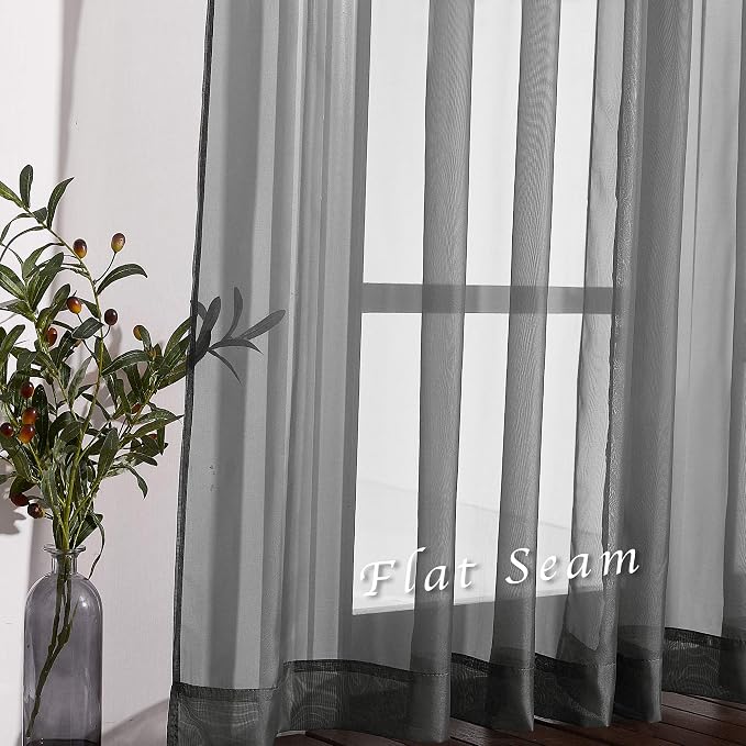 NICETOWN Voile Sheer Window Curtain Panels, Grommet Airy and Breathable Short - Image 5