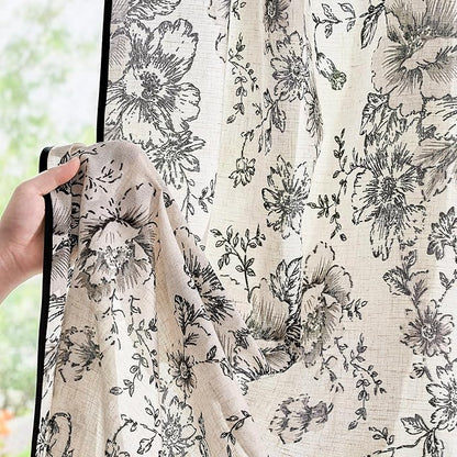 jinchan Floral Linen Curtains - Image 2