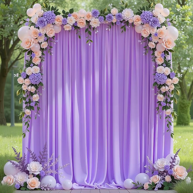 Asee'm Lavender Purple Backdrop Curtains Drapes by Aseem