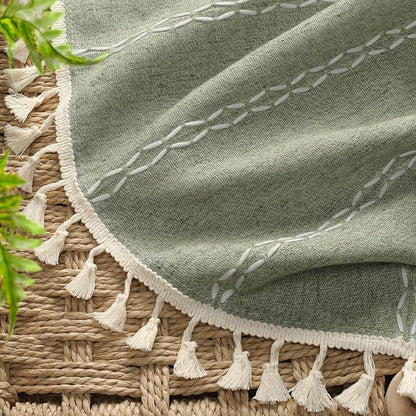 Green 100% Boho Blackout Curtains 84 Inch 2 Panels - Image 4