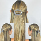 Camila Paris CP3356 French Hair Barrette Clip for Women, Handmade, Gray White, Slide-in Metal-Free Closure, Strong Hold Grip Hair Clips for Girls, No Slip Durable Hair Accessories, Made in France