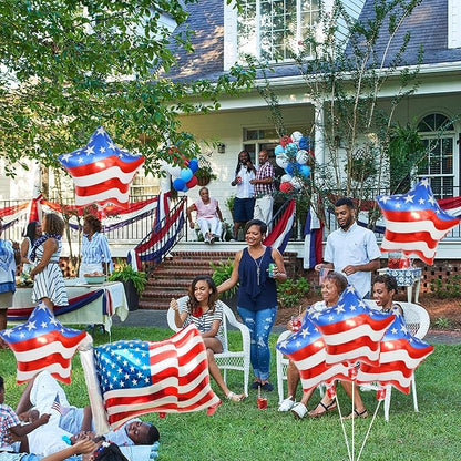 7 Pcs 4th of July Balloons American Flag Star Balloons Red White and Blue Foil - Image 6