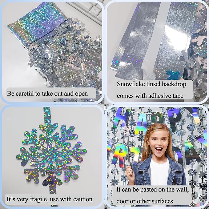 Silver Snowflake Fringe Curtain - Image 5