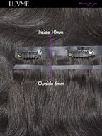 LUVME Body Wave Seamless 110g 7Pcs Clip in Hair Extensions Full Max with 24inch Remy Human Hair Extensions, Natural Black 100% Real Soft Hair
