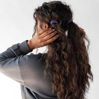 Purple Hair Ties for Thick Hair, Grab & Go Ponytail Holders, 8 Pack, Purple, Thick No-Crease Bands with Strong Hold, Damage-Free Design, Rich Bold Finish | L. Erickson