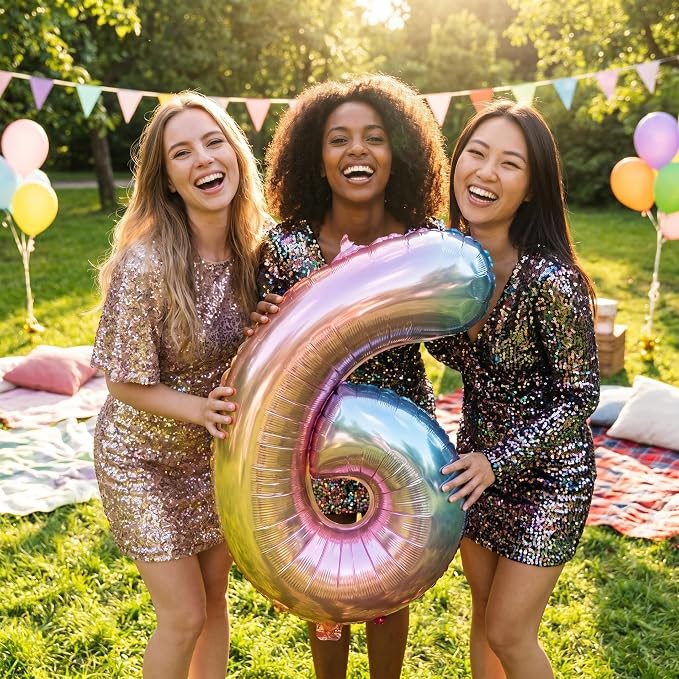 YPSelected 32 Inch Large Foil Helium Number Balloon Birthday Wedding Party 0-9 - Image 2