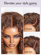 LUVME HAIR 18 Inch Deep Wave Medium Copper Brown Glueless Human Hair Wig Pre Plucked Precut 5x5 Lace Front Wigs