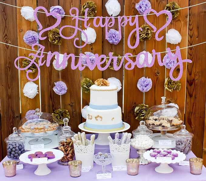 Pre-Strung Happy Anniversary Banner - Image 2