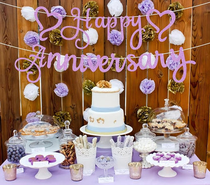 Pre-Strung Happy Anniversary Banner - Image 2