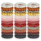 20 Pcs Spiral No Crease Coil Phone Cord Hair Ties for Thick Hair - Women Ponytail Holder Elastics