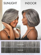 LUVME HAIR Salt & Pepper Layered Bob 100% Human Hair Wig Glueless Pre-Cut Lace Wig Gray Wigs For Women Short Grey Hair Glueless 10 Inches Bob Wigs Pre Plucked Pre Cut Pixie Cut