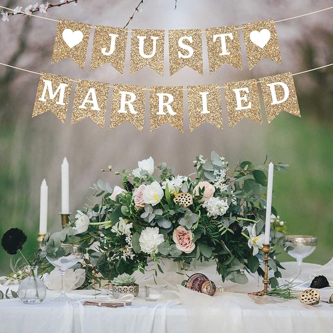 Pre-Strung Just Married Banner - Image 9