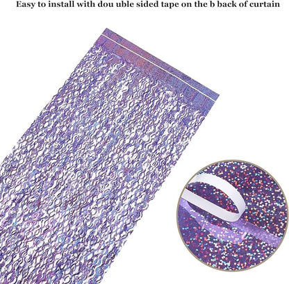 Purple Foil Fringe Curtains Party Decorations - Image 4