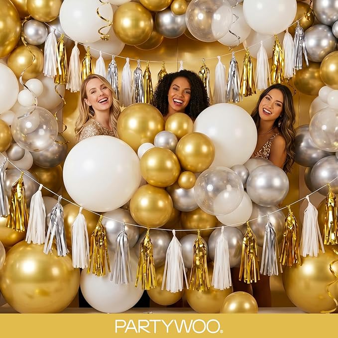 PartyWoo Gold Balloons 101pcs Gold Latex Helium Balloons 12 Inch | Birthday - Image 5