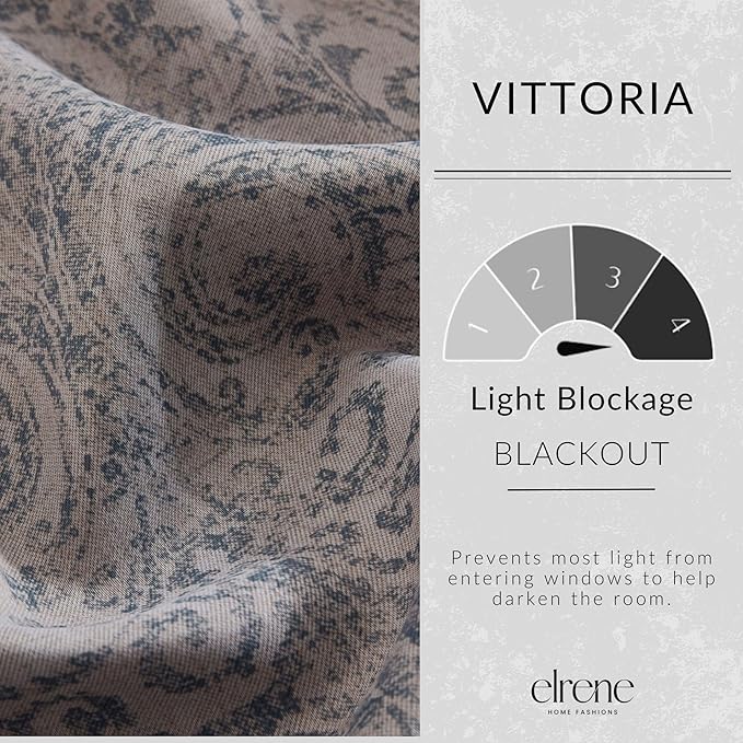Threadmade Vittoria Paisley Printed Blackout Curtain Panel - Image 3