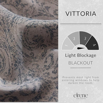 Threadmade Vittoria Paisley Printed Blackout Curtain Panel - Image 3