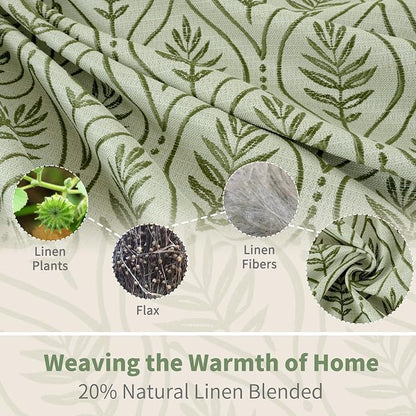 BGment Olive Green French Country Curtains 63 Inches Long - Image 3