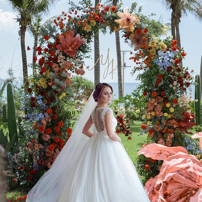 8FT Arch Backdrop Stand Gold Metal Wedding Arch Backdrop Stand | Metal Backdrop - Image 3