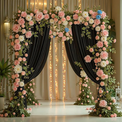 Asee'm Black Backdrop Curtains Drapes - Image 4