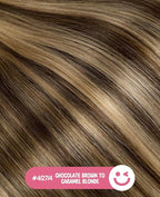 Youngsmile Injection Tape in Hair Extensions Human Hair #4/27/4 Chocolate Brown to Caramel Blonde 20pcs 50g 22 Inch Balayage Injected Tape in Hair Extensions Straight Remy Human Hair (#4/27/4,22'')