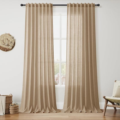 Sand Beige Curtains 108 Inches Long by Nanspring