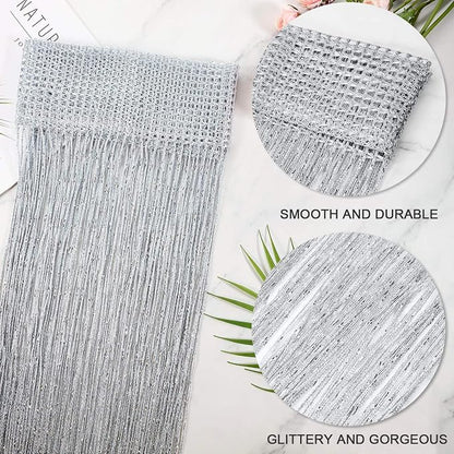 WILLBOND 4 Pcs String Curtains Glitter Fringe Curtains - Image 3
