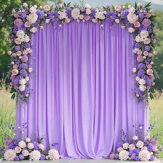 Asee'm Lavender Purple Backdrop Curtains Drapes by Aseem