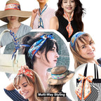 Skinny Scarf 3 Pack for Women – Bag Scarf, Silk Hair Scarves (Original Prints, Premium Twill, 3 Designs)
