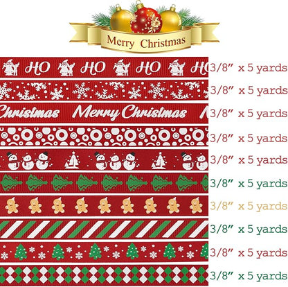3/8 inch 100 Yards Assorted Christmas Ribbon - Image 3