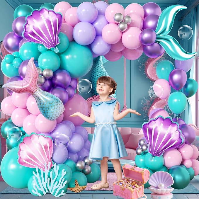 106pcs Mermaid Balloon Garland Arch Kit - Image 4