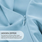 INFIIXSO Body Pillow Cover with Zipper, Luxury Mulberry Silk Body Pillow Case 20x54 Inches, Ultra Smooth and Soft Cooling Long Pillowcase, Gift for Women, Men(Light Blue)