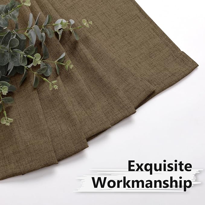 Tollpiz Linen Tier Curtain Rod Pocket Semi Sheer Half Kitchen Curtains Burlap - Image 7