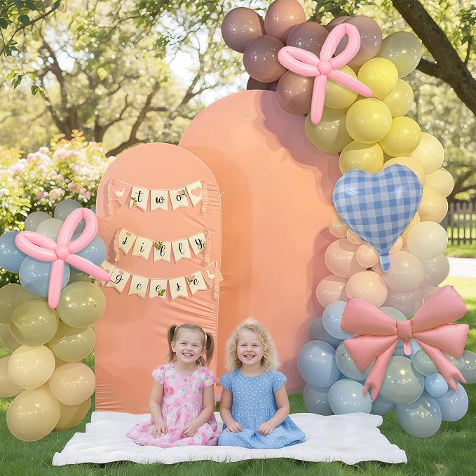Goose Balloon Arch Kit Pastel Pink Blue Sage Green Balloons Garland Bow Gingham - Image 6