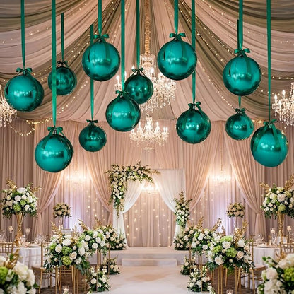 20 Pcs Vbs 2026 Metallic Green Foil Balloons Giant 22 Inch 4d Round Metallic - Image 5