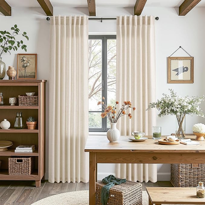Linen Curtains for Living Room 102 Inches Long Modern Farmhouse Decor Light - Image 7