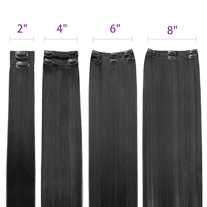 18 Inch Yaki-Straight Clip in Hair Extensions Real Human Hair Affordable Yaki Straight Clip in Human Hair Extensions Brazilian Virgin Hair clip on Hair 18Clips Per Set 120G
