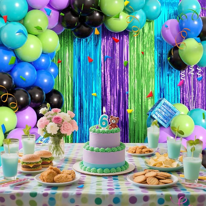 Video Game Balloon Arch Garland Kit Birthday Party Decorations | Purple Blue - Image 6