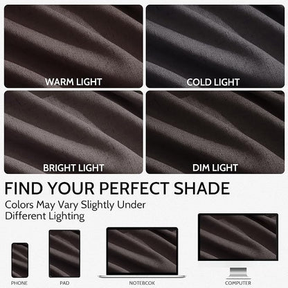 Cocoa Coffee Linen Blend Light Filtering Back Tab Curtains 108 Inches Long - Image 4