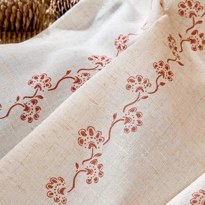 Cathy Linen Floral Curtains 63 inch Length - Image 3