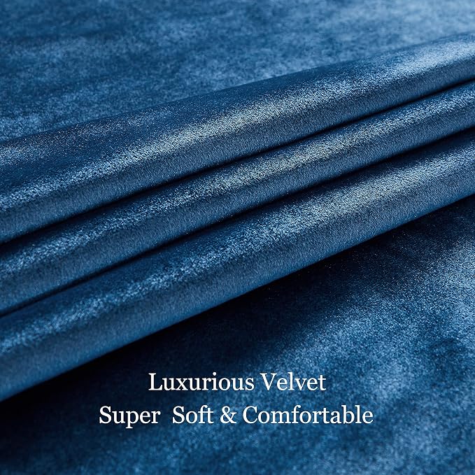 BULBUL Velvet Navy Blue Blackout Curtains 120 inch Length - Image 5