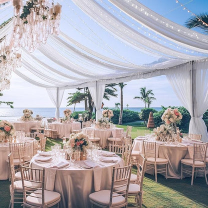 6 Panels White Ceiling Drapes - Image 5