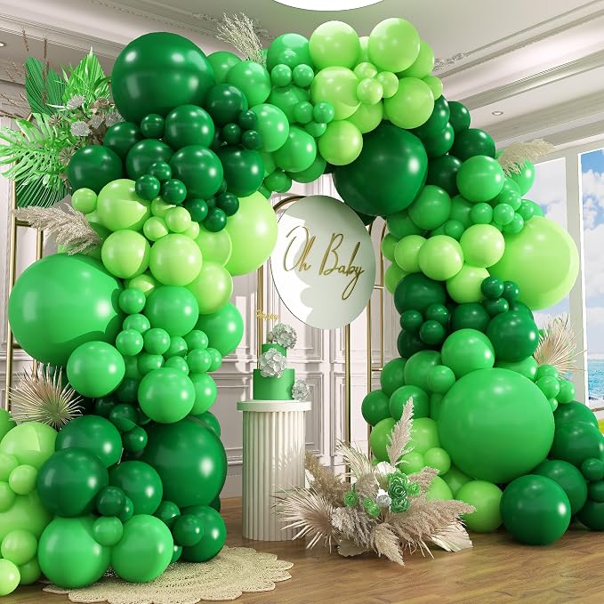 412pcs Green Balloon Garland Arch Kit, 18 12 10 5 inch Different Sizes Balloons by PAXILE