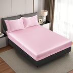 Pink Satin Pillowcase Standard Set of 2 with Envelope Closure，Pink Silk Pillowcase for Hair and Skin (20x26)