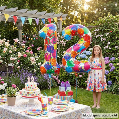 40 Inch Number 12 Balloon Set Large Foil Balloons - Image 5