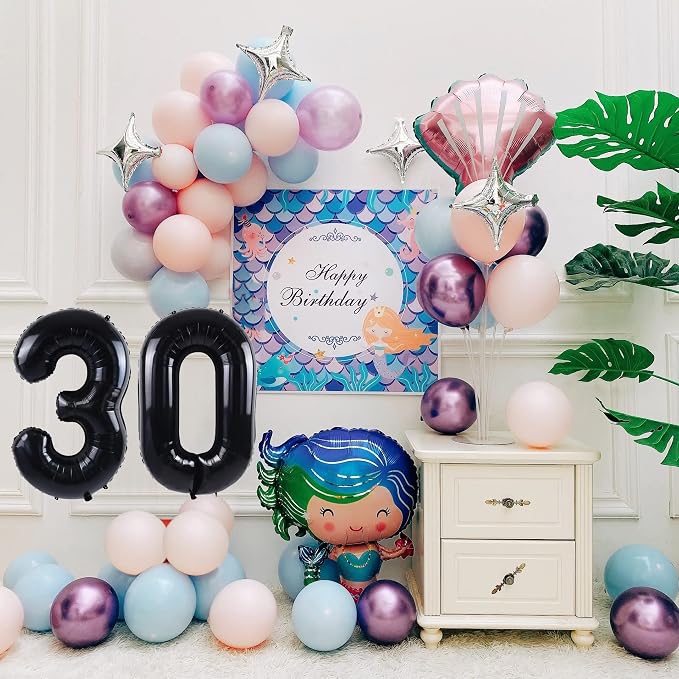 40 inch Number Balloon 0-9 Black Large Number 30 Balloons, Digital Balloons - Image 2