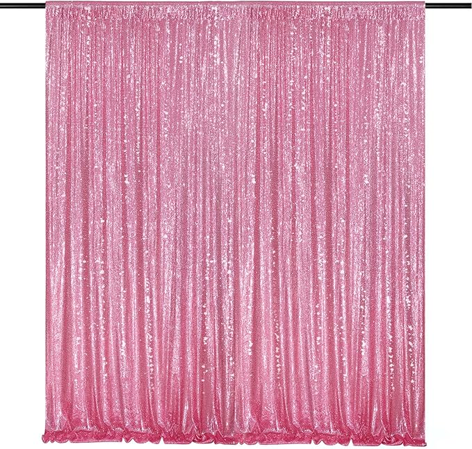 Blush Pink Sequin Backdrop Glitter Backdrop Curtains 7ft x 7ft Glitter by QueenDream
