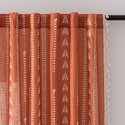 Boho Burnt Orange Curtains by MEETSKY