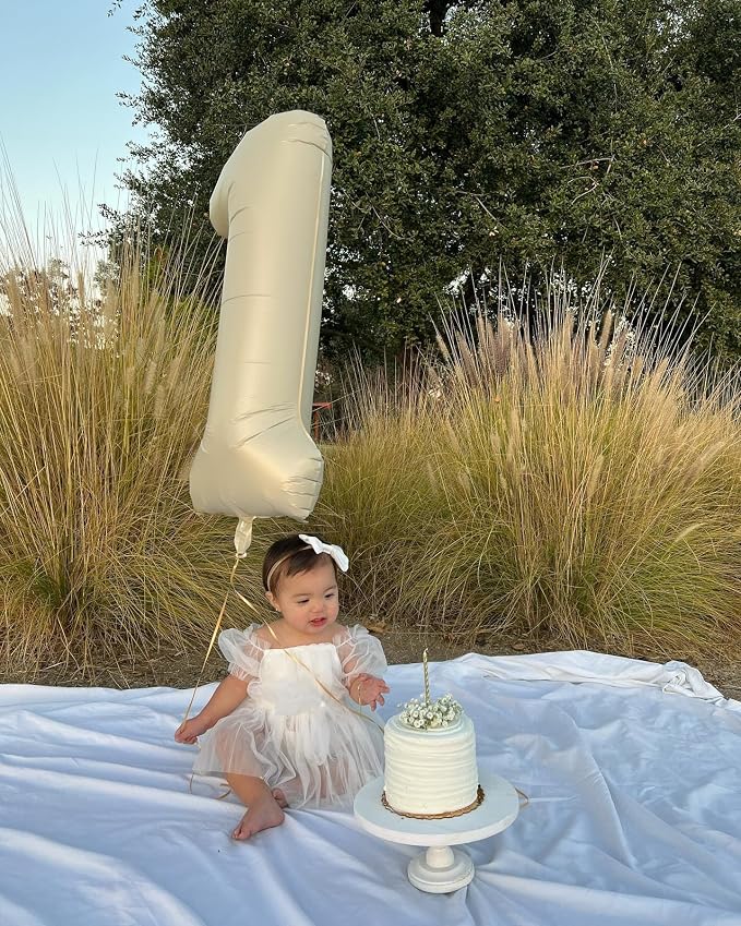 Cream Number 1 Balloon 40 Inch - Image 3
